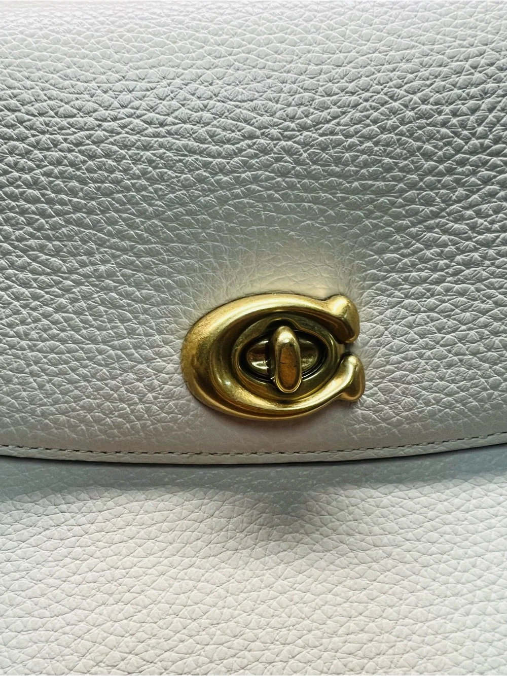 Coach Classic Pebbled Leather Crossbody Bag in Cream